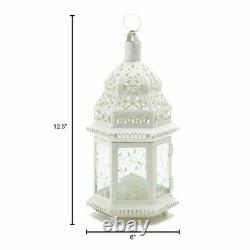 8 Bulk White Moroccan Shabby 12 Candle Holder Lantern Wedding Table Decoration