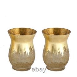 8 GOLD 8 tall Crackle Glass Candle Holders Vases Wedding Party Centerpieces