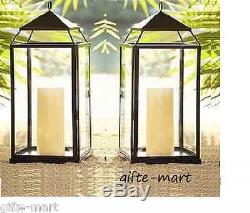8 LARGE 18 Black Malta Candle holder Lantern light wedding table centerpieces