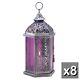 8 Purple Moroccan 11 Tall Candle Holder Lantern Light Wedding Table Centerpiece