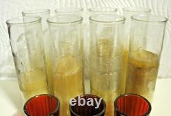 8 Vtg 1930s Christian Devotional DuraGlas Candle Holders Cross + 3 Red Votive