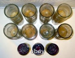 8 Vtg 1930s Christian Devotional DuraGlas Candle Holders Cross + 3 Red Votive