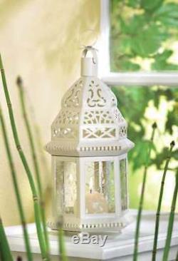 8 bulk large White shabby 15 Moroccan Candle Lantern holder wedding centerpiece