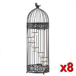8 bulk lot Large tall chic Bird Cage shabby Candle Holder wedding NEW