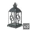 8 Distressed Gray 15 Tall Candle Holder Lantern Lamp Wedding Table Centerpieces