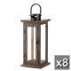 8 Large 20 Brown Wood & Metal Candle Holder Lantern Wedding Table Centerpiece