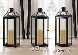 8 lot Large Black 21 Tall Malta Candle holder Lantern wedding table centerpiece