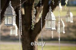 8 lot White Moroccan shabby 12 Candle holder lantern wedding table centerpieces