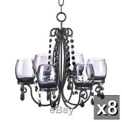 8 ornate BLACK chandelier CANDELABRA Candle holder wedding table centerpiece