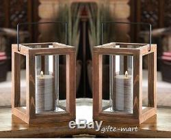 8 square brown wood framework Candle holder Lantern wedding table centerpiece