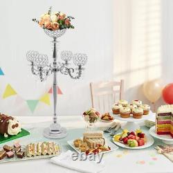89cm Table Candelabra Votive Candle Stick Holder 5 Arm Glass Crystal Centerpiece 89cm Table Candelabra Votive Candle Stick Holder 5 Arm Glass Crystal Centerpiece