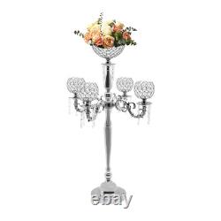 89cm Table Candelabra Votive Candle Stick Holder 5 Arm Glass Crystal Centerpiece 89cm Table Candelabra Votive Candle Stick Holder 5 Arm Glass Crystal Centerpiece