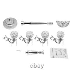 89cm Table Candelabra Votive Candle Stick Holder 5 Arm Glass Crystal Centerpiece
