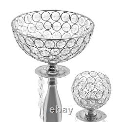 89cm Table Candelabra Votive Candle Stick Holder 5 Arm Glass Crystal Centerpiece