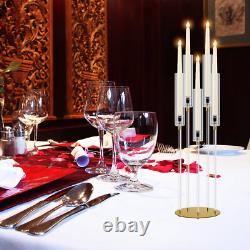8PCS Clear Round 5 Arm Acrylic Cluster Taper Candle Holder Candelabra Wedding