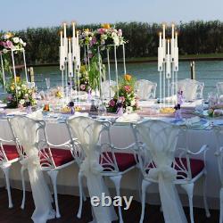 8PCS Clear Round 5 Arm Acrylic Cluster Taper Candle Holder Candelabra Wedding