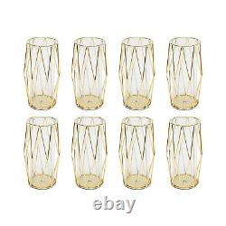 8X Glass Hurricane Candle Holders with Metal Rack Stand for Wedding Birthday Party