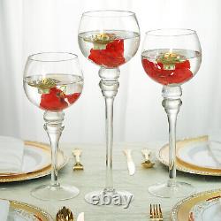 9 Clear Glass Globe Candle Holders Vases Wedding Party Centerpieces Decorations