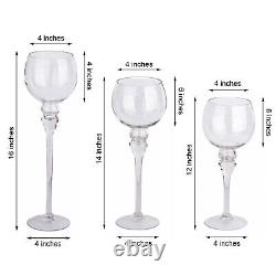 9 Clear Glass Globe Candle Holders Vases Wedding Party Centerpieces Decorations