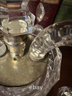 A Beautiful Pair Of Cut Glass Two Branch Candelabras/Candlesticks Free Shipping