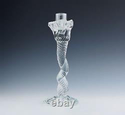 A Contemporary Vintage Glass Twisted Rose Leon Applebaum Candle Stick