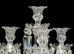 A Pair Of Magnificent Four Light Baccarat Candelabra / Candle Holder Lustres