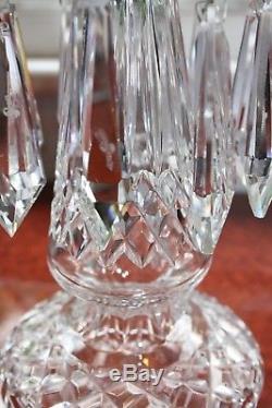A Waterford Crystal Lustre Candle Holder In Superb Condition 10 Prisms 10.1/2