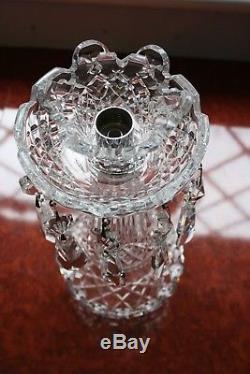 A Waterford Crystal Lustre Candle Holder In Superb Condition 10 Prisms 10.1/2