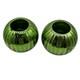 Antique Green Mercury Glass Ribbed Votive Candle Holders Set Of 2 Emerald Round