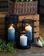 Ariamotion Glass Hurricane Candle Holders For Pillar Hand Blown Blue Cylinder