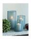 Ariamotion Hurricane Candle Holders For Pillar Glass Sandy Blue Cylinder Vase