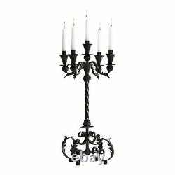 Acanthus 5 Taper Wrought Iron Table Stand Candelabra Candle Holder Tuscan