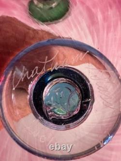 Adorable Signed Chatham Glass Co Candle Holders Candlesticks Set of 3 MINT