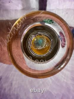 Adorable Signed Chatham Glass Co Candle Holders Candlesticks Set of 3 MINT