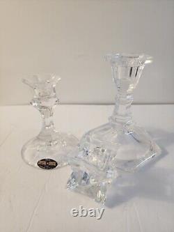 All Of Them. 4 Candle Holders, Crystal Glass, Odd Crystal Holders, Vintage