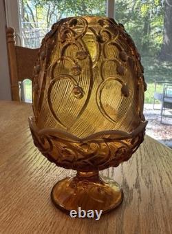 Amber Glass Floral Pattern Decorative Candle Holder for Tea Light or Votive