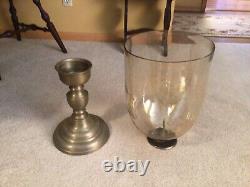 Amber Pillar, Candle Holder, 27 Tall /10.5 Diam, Glass/Metal Hurricane, Pier 1