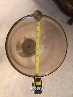 Amber Pillar, Candle Holder, 27 Tall /10.5 Diam, Glass/Metal Hurricane, Pier 1