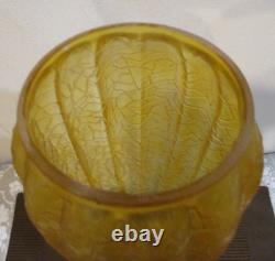 Amber Textured Ribbed Glass Candle Holders withMetal Base, 15.5 T, Home Decor
