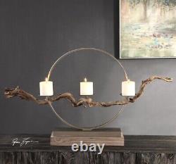 Ameera 23.5 inch Twig Candleholder Antiqued Silver Champagne Iron Finish