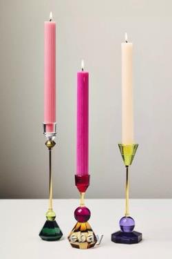 Anthropologie S/3 Cut Glass Candleholder NIB