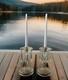 Antique 1920's Ornate Glass Candle Holders Prisms French Farmhouse Art Deco Era