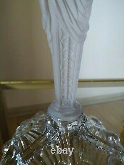 Antique 19th century Pressed Glass Baccarat Candlesticks Cariatides 11 3/4