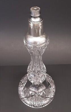 Antique American Brilliant Cut Glass 5 Light Candelabra 13.5 Candle Centerpiece
