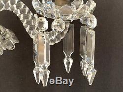 Antique Baccarat Crystal 4 Light 4-Arm Medallion'S Candelabra 24 3/4