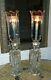 Antique Baccarat Crystal Candlesticks Candelabra Mantle Lusters With Hurricanes