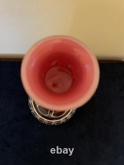 Antique Bohemian Cranberry Overlay Glass Candlestick Moser