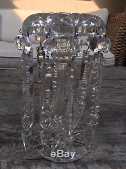 Antique Brilliant Cut Glass Dorflinger Candelabra Lusters Prisms Baccarat