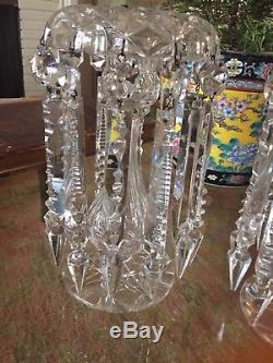 Antique Brilliant Cut Glass Dorflinger Candelabra Lusters Prisms Baccarat