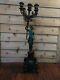 Antique Bronze Large Floor Standing Candelabra Five Candle Holders 41-1/2 Tall